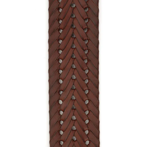 D'Addario Planet Waves Brown Braided Leather Guitar Strap - Image 2