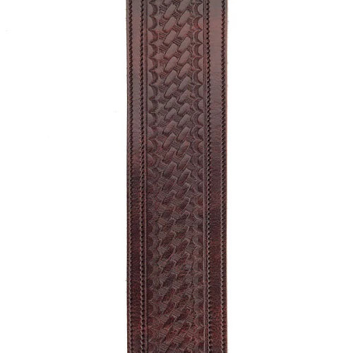 D'Addario Planet Waves Brown Embossed Weave Leather Guitar Strap - Image 2