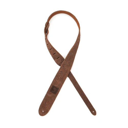 D'Addario Planet Waves Embossed Western Suede Leather Guitar Strap - Image 2