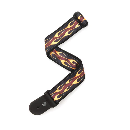 D'Addario Planet Waves Hot Rod Flame Woven Guitar Strap - Image 2