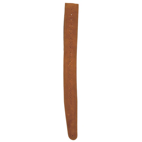 D'Addario Planet Waves Vented Leather Strap W/ Camel Suede Rosette - Image 3