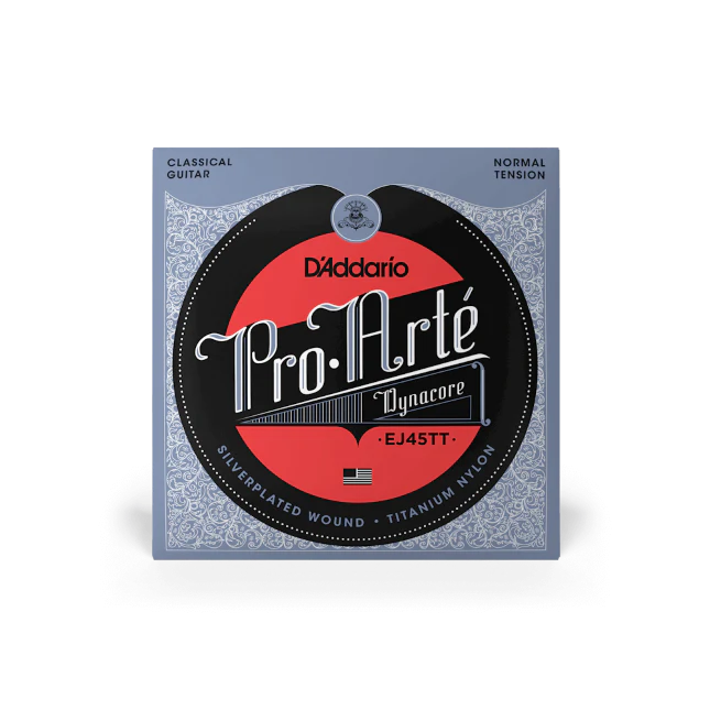 D'Addario Pro-Arte Dynacore, Titanium Trebles, Normal Tension Classical Guitar Strings - EJ45TT