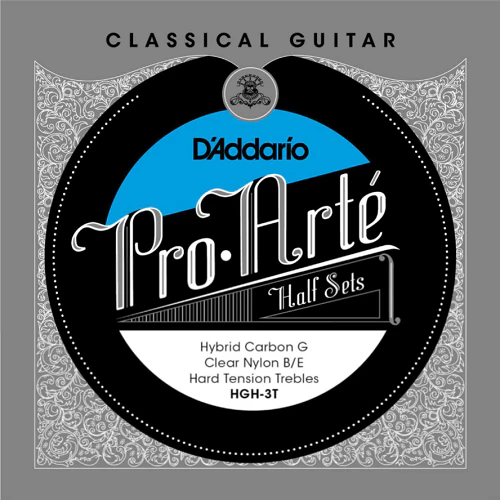 D'Addario Pro-Arte Hybrid Carbon G Treble, Hardtension Half Set Classical Guitar Strings