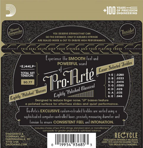 D'Addario Pro-Arte Lightly Polished Composite , Extra-Hard Tension Classical Guitar Strings - EJ44LP - Image 2