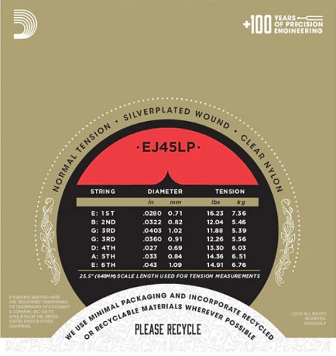 D'Addario Pro-Arte Lightly Polished Composite, Normal Tension Classical Guitar Strings - EJ45LP - Image 3