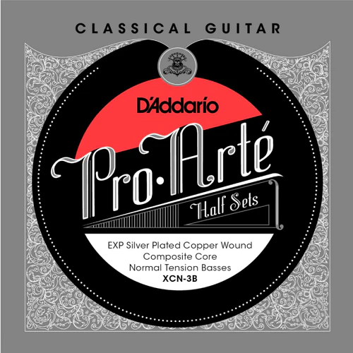 D'Addario Pro-Arte Nylon Core, Exp Coated Silver Plated Copper Bass, Normal Tension Classical Guitar Half Set
