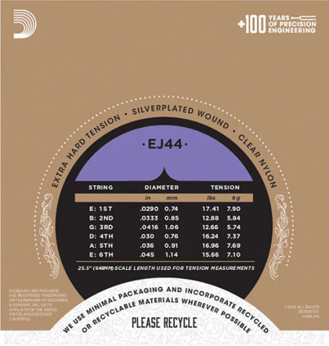 D'Addario  Pro-Arte Nylon, Extra Hard Tension Classical Guitar Strings - EJ44 - Image 2