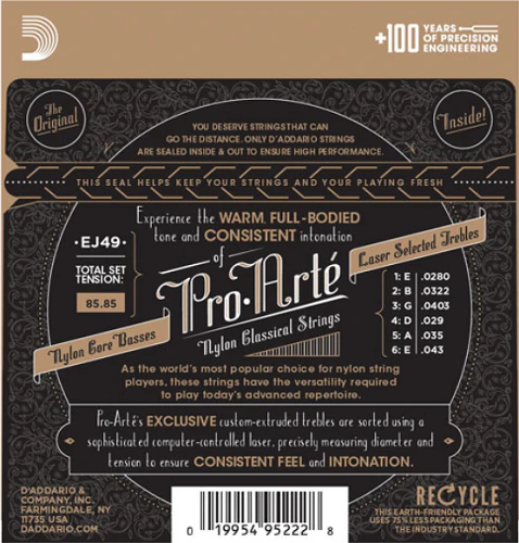 D'Addario Pro-Arte Nylon, Normal Tension Classical Guitar Strings EJ49 - Image 2