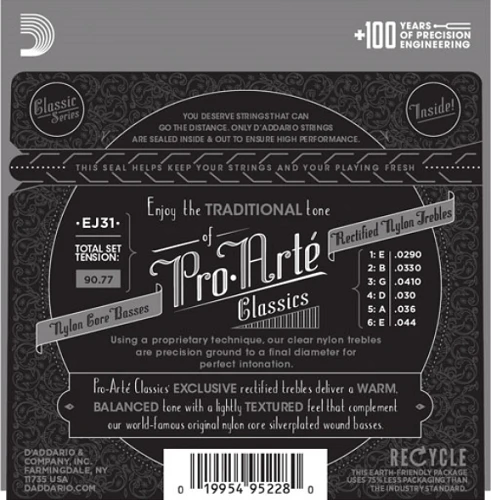 D'Addario Pro-Arte Rectified TrebleS, Hard Tension Classical Guitar Strings - Image 2