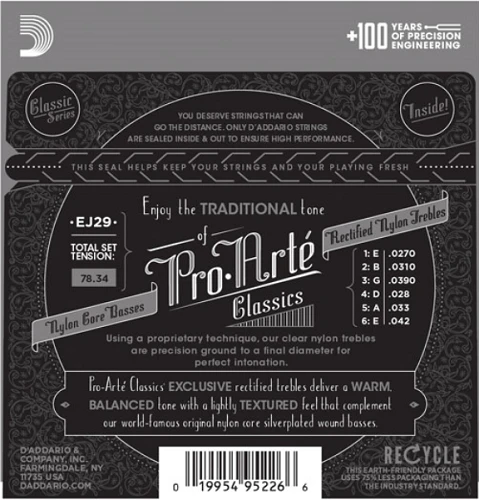 D'Addario Pro-Arte Rectified TrebleS, Moderate Tension Classical Guitar Strings - Image 2