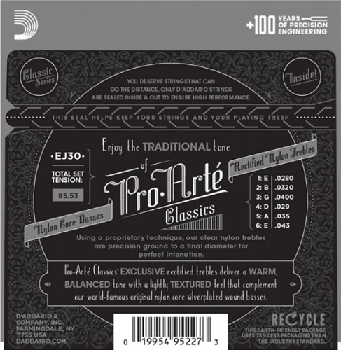 D'Addario Pro-Arte Rectified TrebleS, Normal Tension Classical Guitar Strings - Image 2