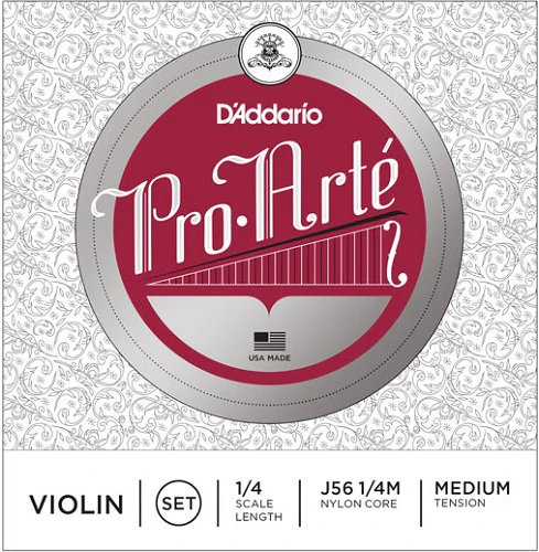 D'Addario Pro-Arte Violin String SET, 1/4 Scale, Medium Tension