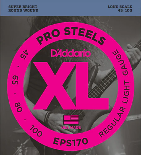 D'Addario PROSTEELS, Light, Long Scale, 45-100 Bass Guitar Strings