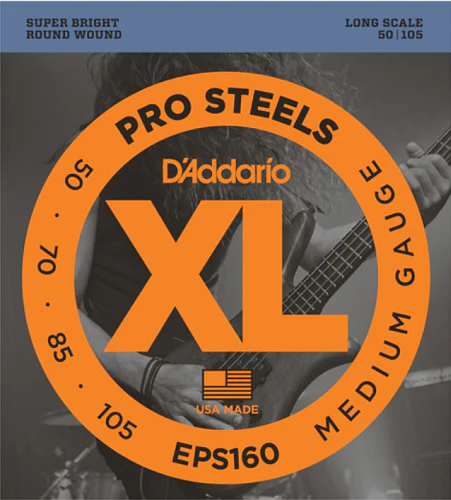 D'Addario PROSTEELS, Medium, Long Scale, 50-105 Bass Guitar Strings