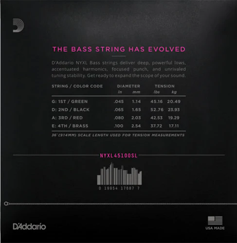 D'Addario  Super Long Scale, REGULAR-Light, 45-100, Bass Guitar Strings - Image 2
