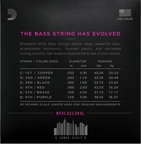 D'Addario Super Long Scale, Regular Light, 6-String, 32-130 Bass Guitar Strings - Image 2