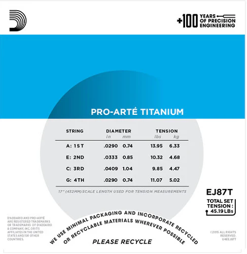 D'Addario TITANIUM, Tenor Ukulele Strings - Image 3
