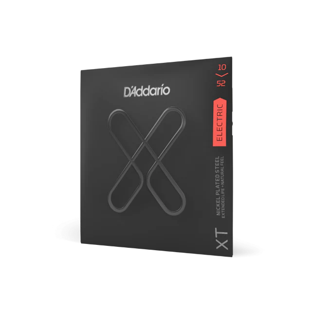 D'Addario XT Electric Nickel Plated Steel Electric Guitar Strings, Light Top/Heavy Bottom, 10-52 - XTE1052