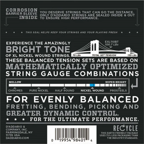 D'Addario XT Electric Nickel Plated Steel Electric Guitar Strings, Regular Light, 10-46 - XTE1046 - Image 2