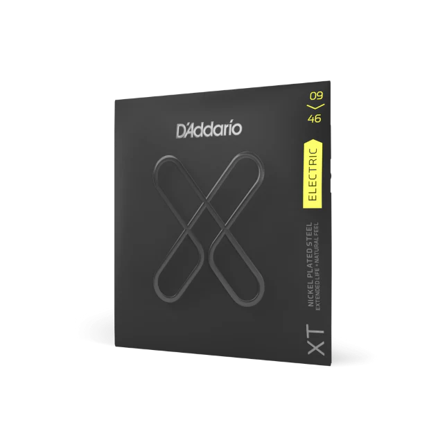 D'Addario XT Electric Nickel Plated Steel Electric Guitar Strings, Super Light Top/Regular Bottom, 09-46 - XTE0946
