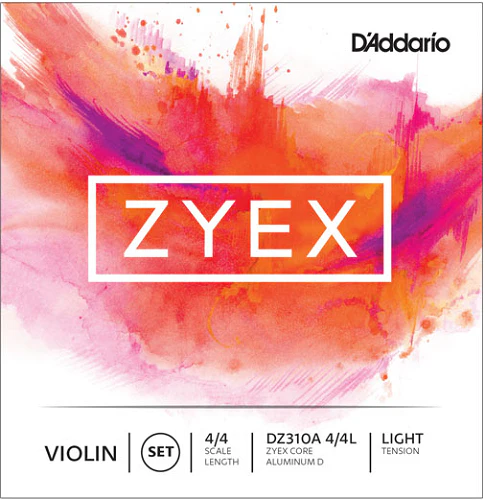 D'Addario Zyex Violin String SET, 4/4 Scale, Aluminum Wound D