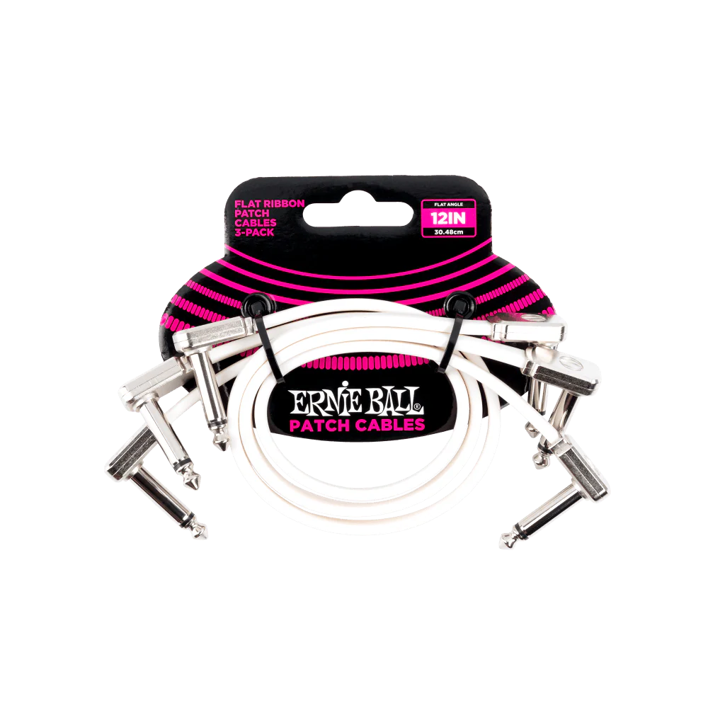 Ernie Ball 12" Flat Ribbon Patch Cable 3-Pack - P06386