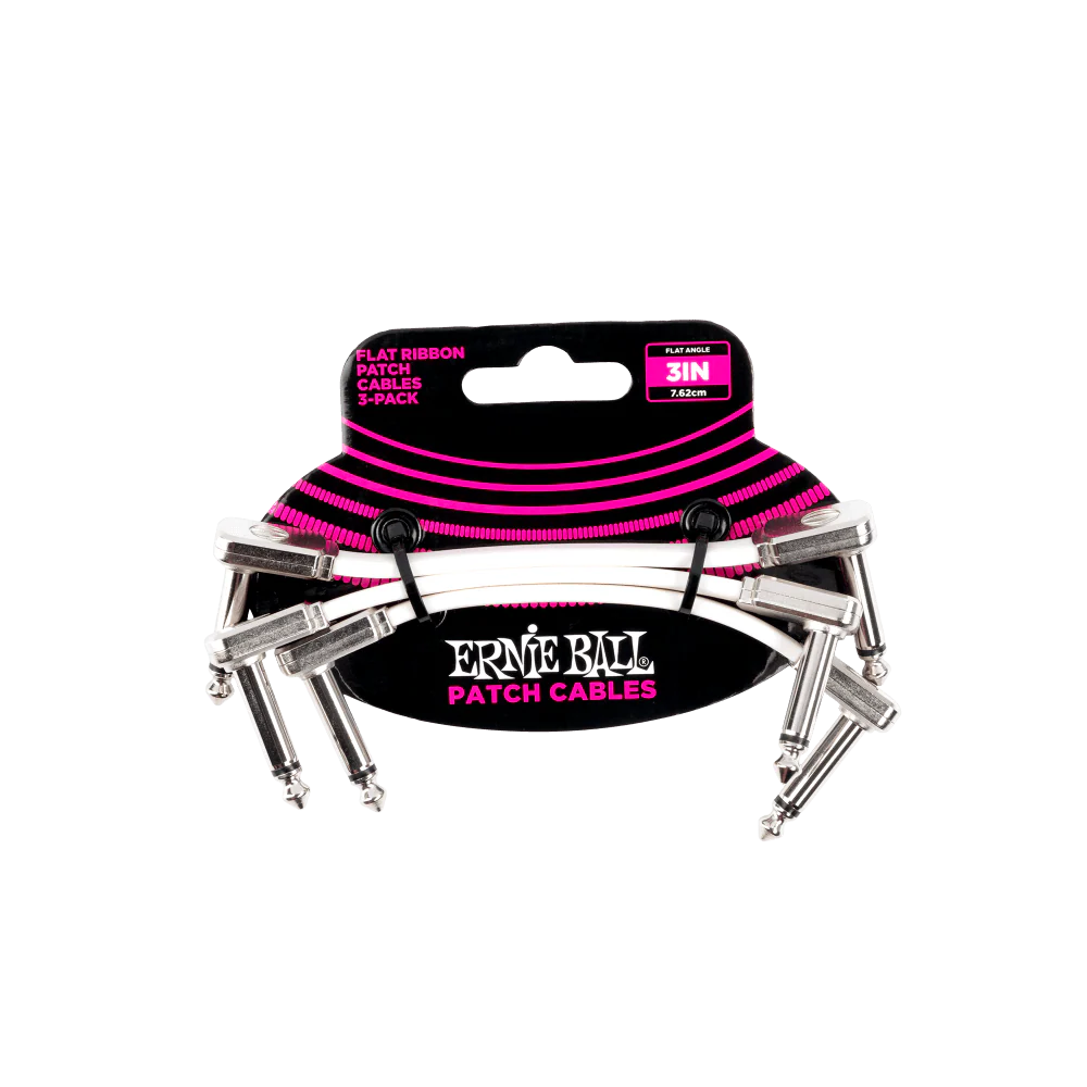 Ernie Ball 3" Flat Ribbon Patch Cable 3-Pack - P06384