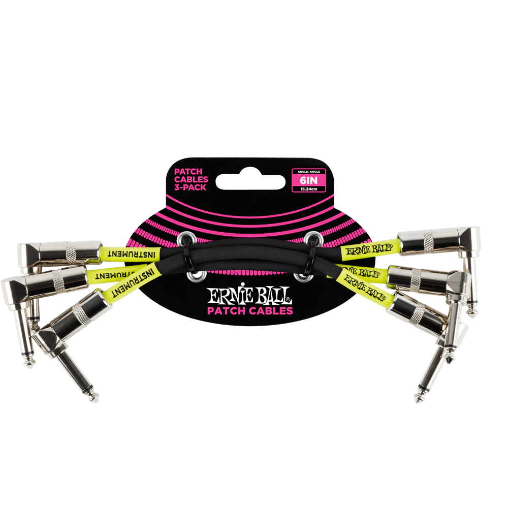 Ernie Ball 6" Angle / Angle Patch Cable 3-Pack - P06050
