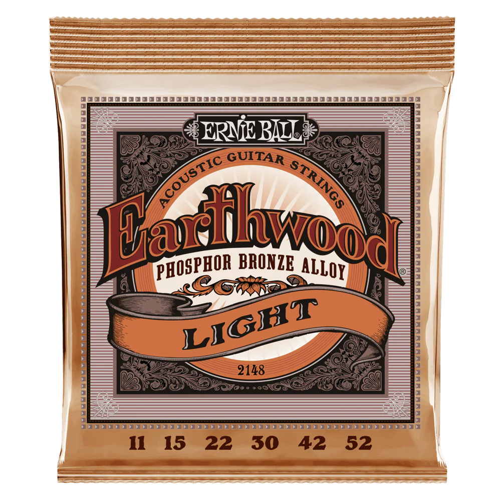 Ernie Ball Earthwood Light Phosphor Bronze Acoustic Guitar Strings - 11-52 Gauge - 2148