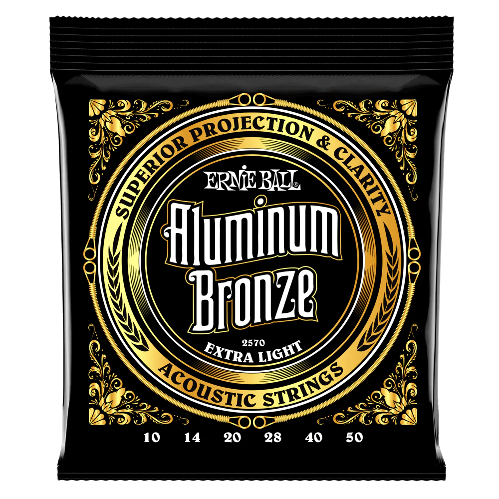 Ernie Ball Extra Light Aluminum Bronze Acoustic Guitar Strings - 10-50 Gauge - 2570