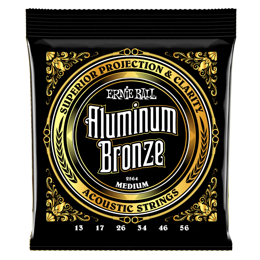 Ernie Ball Medium Aluminum Bronze Acoustic Guitar Strings - 13-56 Gauge - 2564