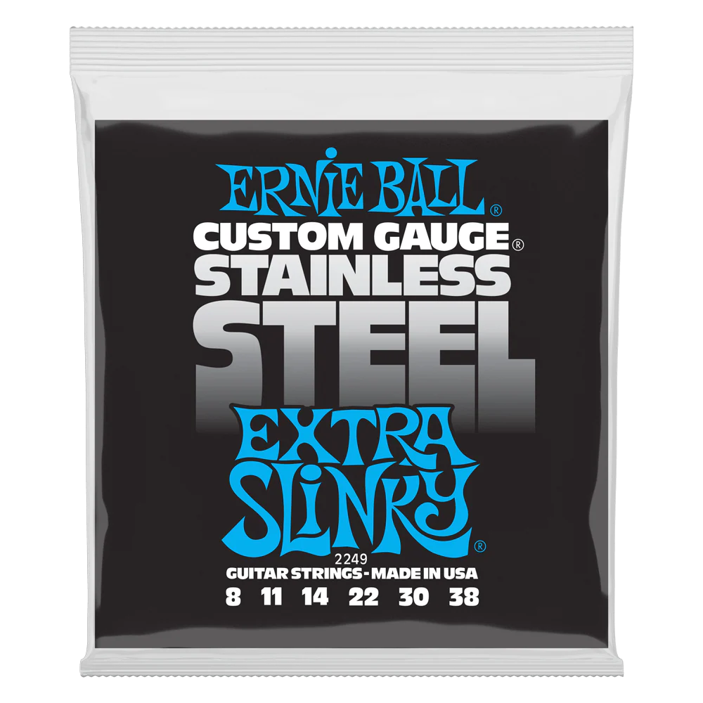 Ernie Ball Extra Slinky Stainless Steel Wound Electric Guitar Strings - 8-38 Gauge
