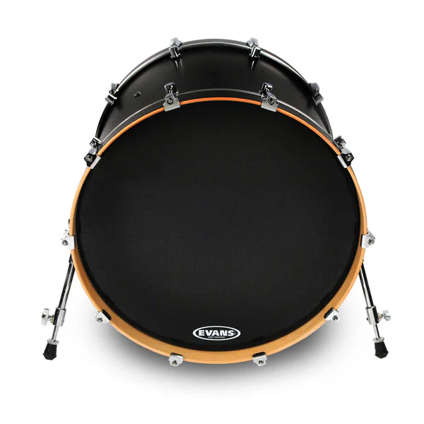 Evans EQ3 Black Bass Drum Head - NO Port - 24 - Image 2