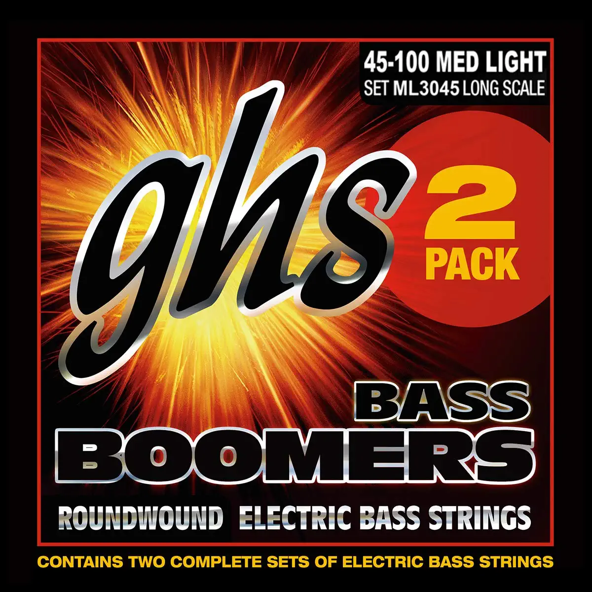 GHS Boomers Round Wound Nickel Medium-Light Electric Bass Guitar Strings - ML3045 - Image 2