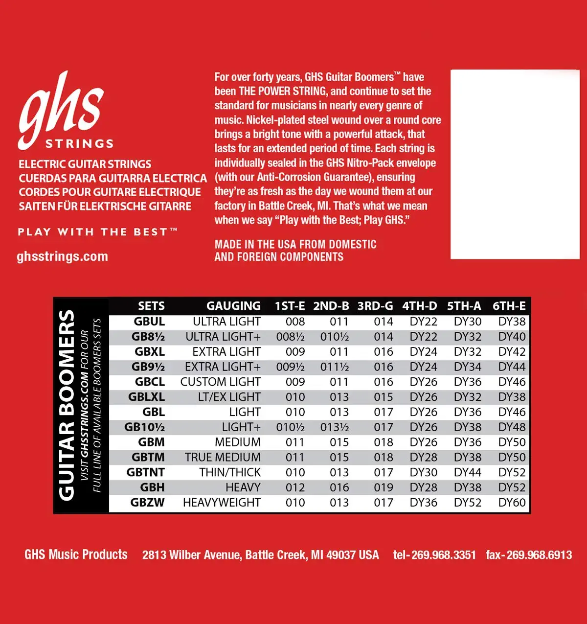 GHS Strings GBTNT Guitar Boomers, Nickel-Plated Electric Guitar Strings, Thin & Thick - Image 2