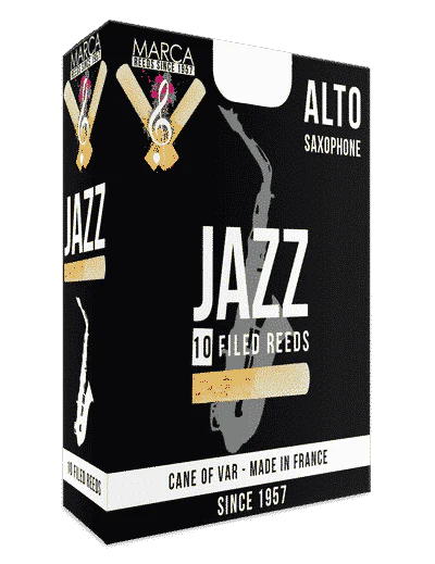 Marca JAZZ Filed Alto Saxophone Reeds - 10 Per Box