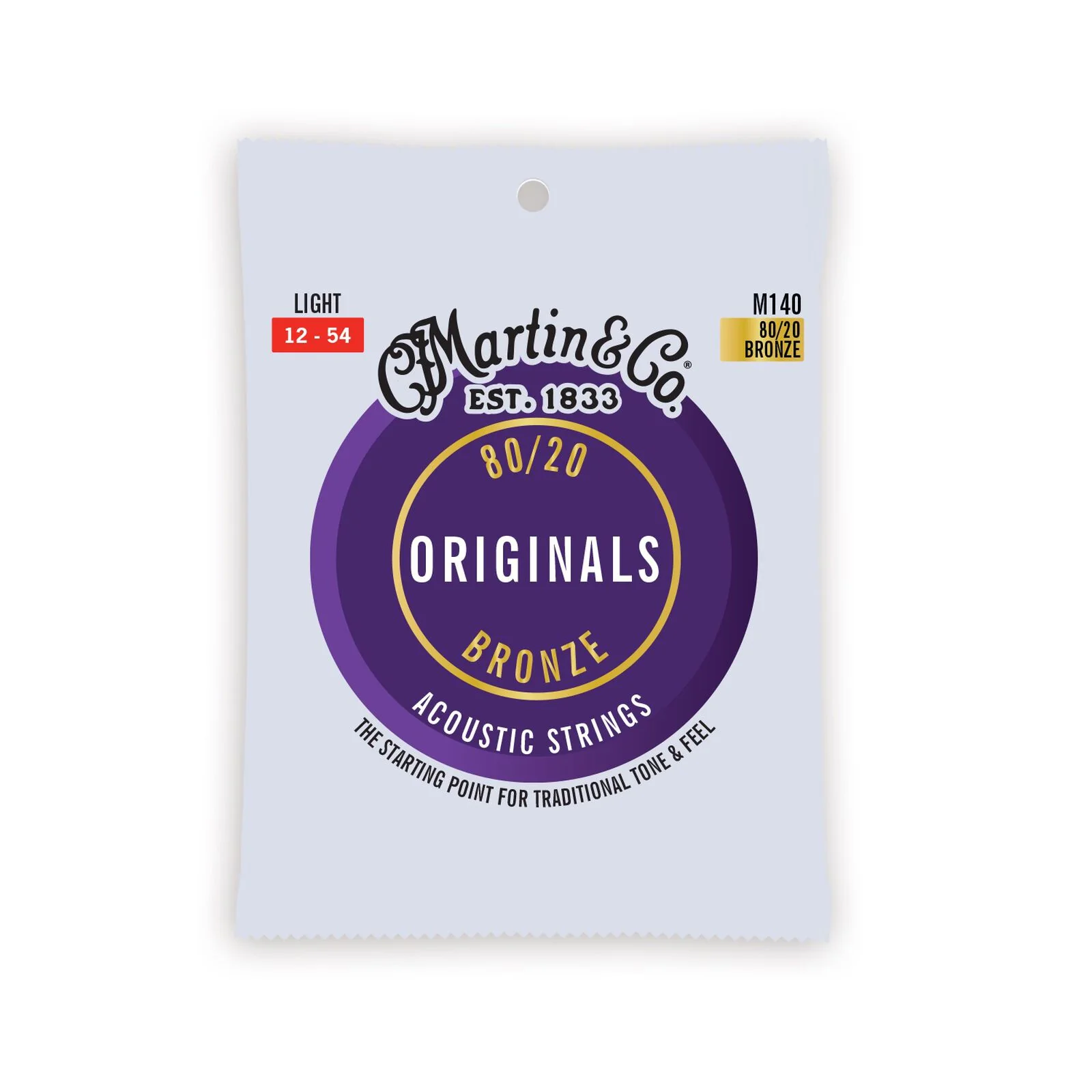 Martin Originals 80/20 Light Acoustic Guitar String Set - M140