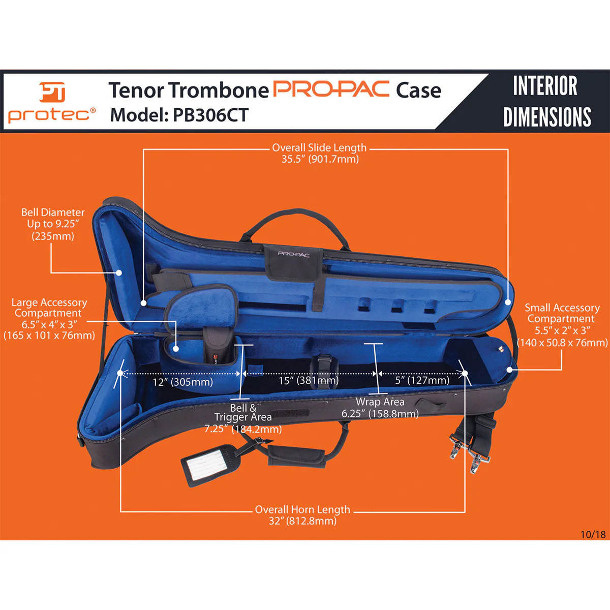 Protec Contoured Trombone Tenor Pro Pac - PB306CT - Image 4