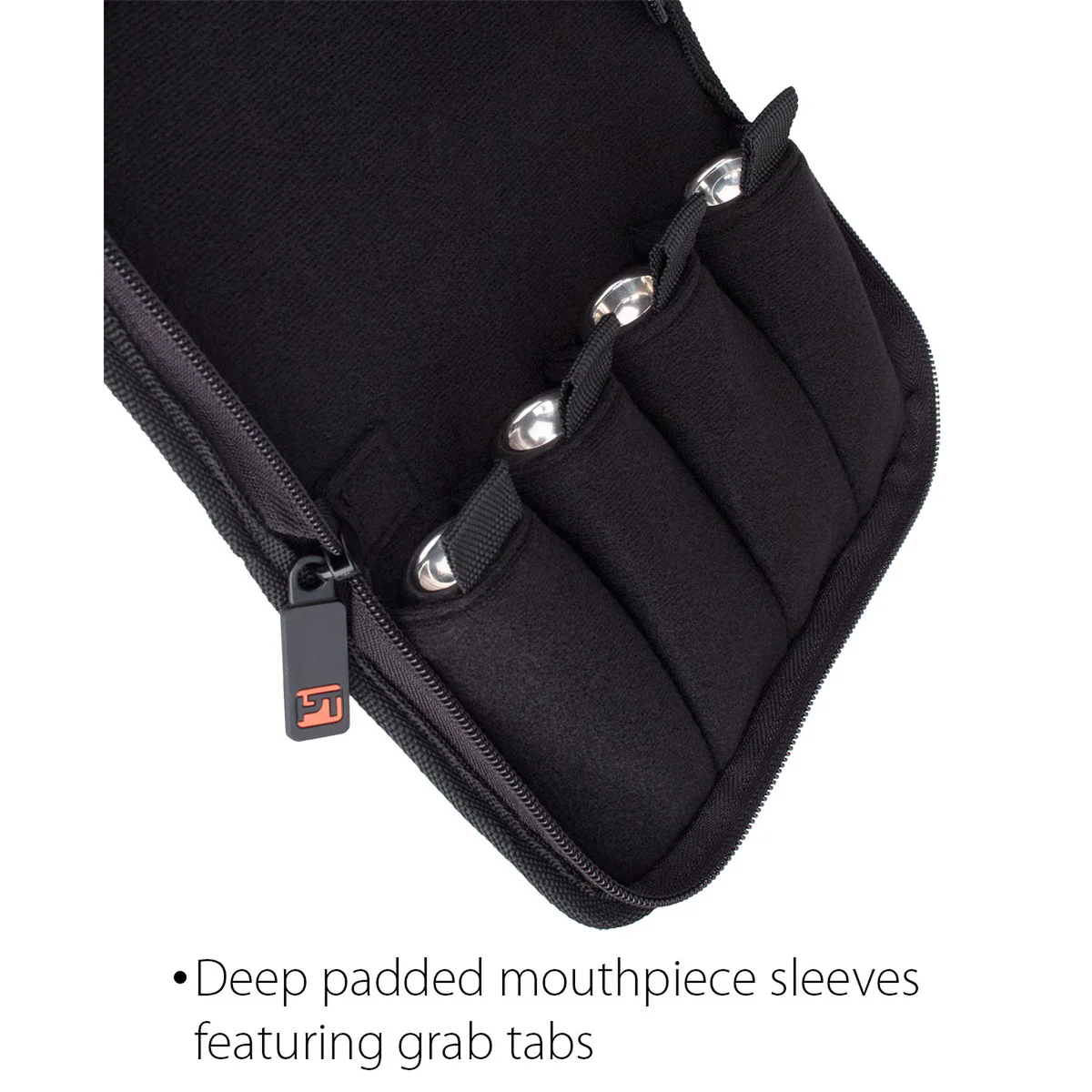 Pro-tec Trumpet Mouthpiece Pouch - Nylon With Zipper Closure, 4-Piece (Black) A221ZIP - Image 3