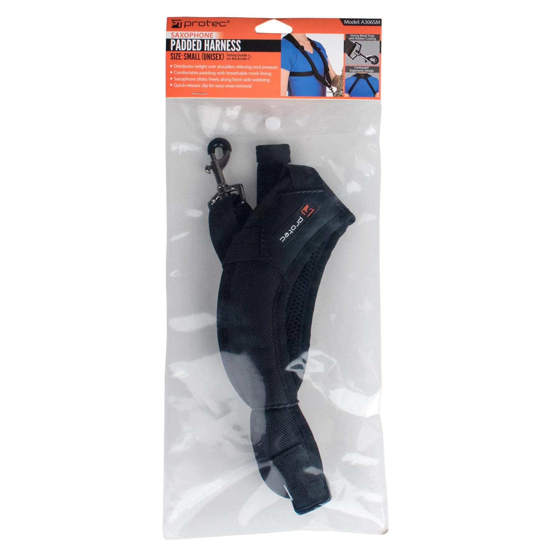Protec Saxophone Harness - Deluxe Padded, Metal Snap, Size Smaller A306SM - Image 2