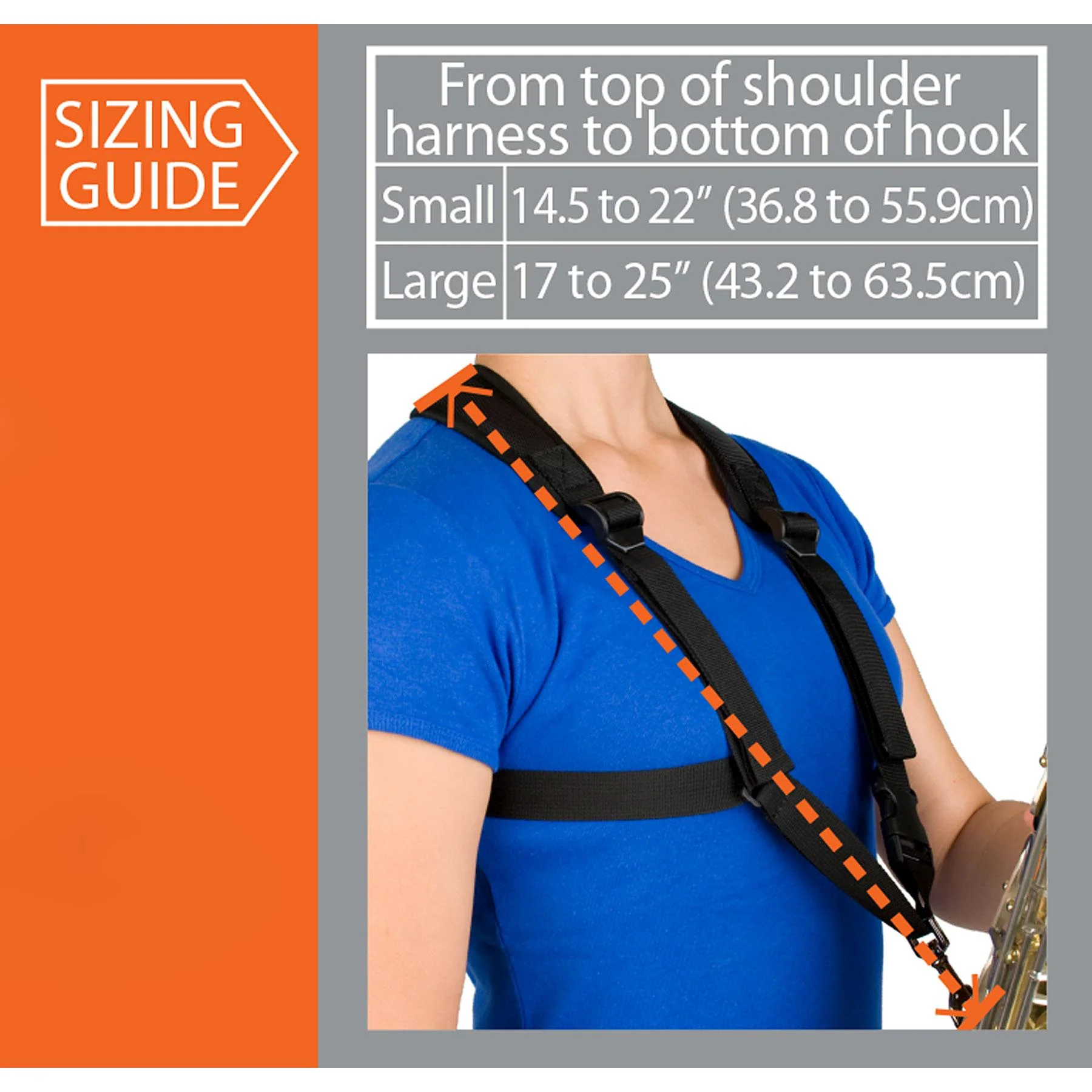 Protec Saxophone Harness - Deluxe Padded, Metal Snap, Size Smaller A306SM - Image 4
