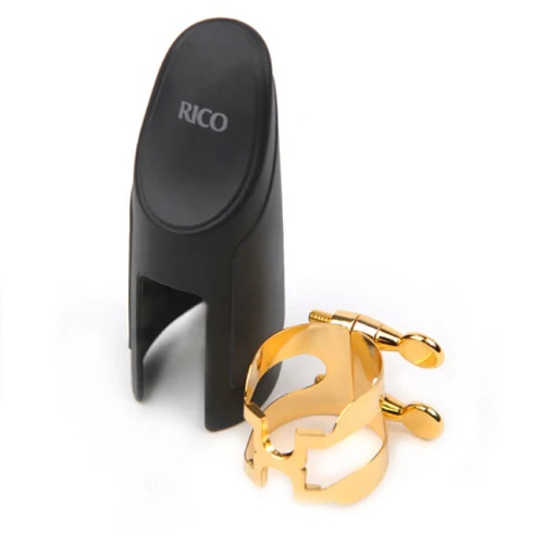 Rico Gold Plated Alto Saxophone H-Ligature & Plastic Cap - HAS1G - Image 2