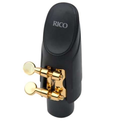 Rico Gold Plated H-Ligature and Cap for Soprano Sax Hard Rubber Mouthpiece- HSS1G - Image 4