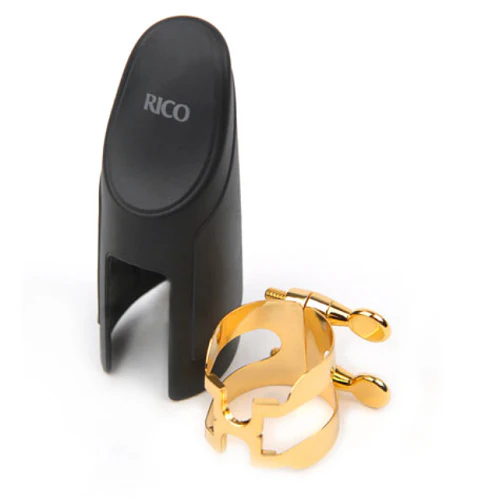 Rico Gold Plated H-Ligature & Plastic Cap for Otto Link Metal Tenor Sax Mouthpiece- HTS2G - Image 2
