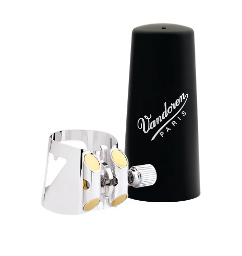 Vandoren Optimum Bb Clarinet Silver Plated Ligature & Plastic Cap - LC01P - Image 2