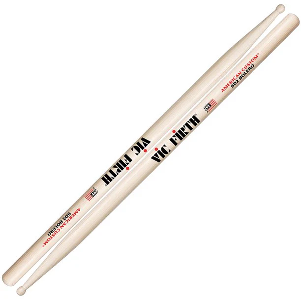 Vic Firth American Custom Maple Drumstick Wooden Tip- SD2- Bolero