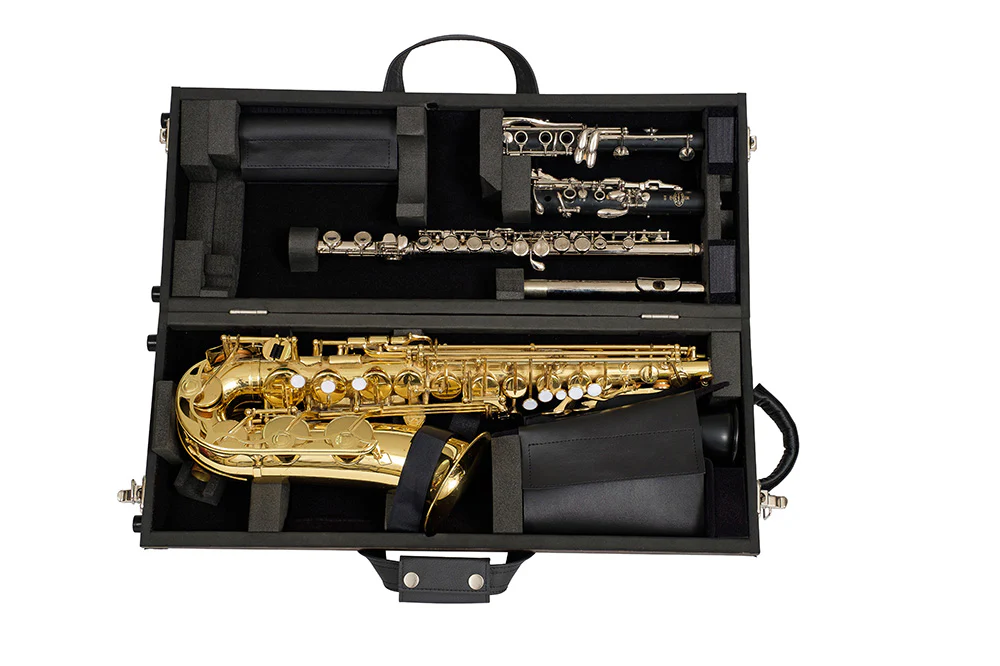 Wiseman Professional Range Wooden Alto Saxophone + Clarinet & Flute Triple Case - Image 2