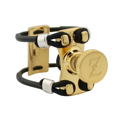 Zac ZL-6306NX New All Top Gold Metal Ligature X-Grip - For Bass Clarinet Mouthpiece, Medium Size - Image 2