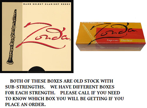 Zonda Bb Clarinet Reeds - 5 Per Box - Hard Strengths